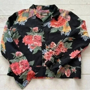 Reformation Women’s Bouquet Jacket Black floral print Made in the USA